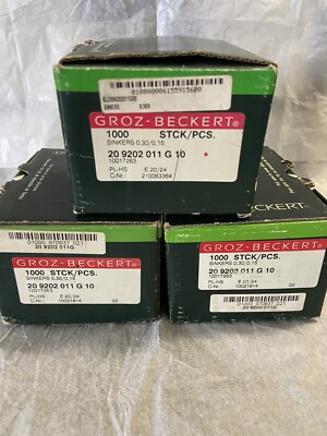 *LOT OF 3* Groz Beckert 1000 Sinkers Pieces Ea. Box (0,30/0,15) 20 9202 011 G 10