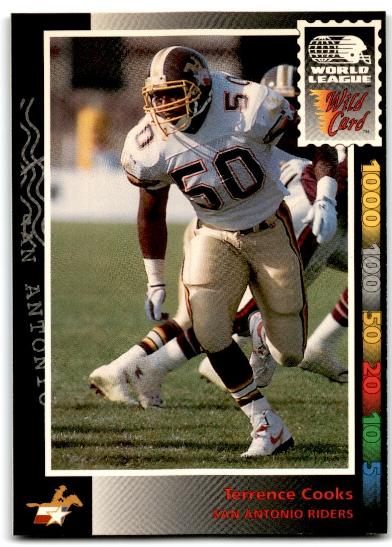 1992 Wild Card WLAF Terrence Cooks San Antonio Riders #19 | eBay