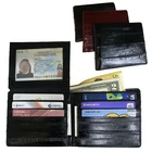 Genuine Eel Skin Leather Bifold Wallet For Men Credit Card Wallet 1 ID Window