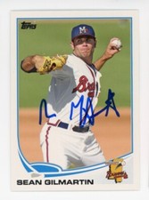 SIGNED BASEBALL CARD AUTO ATLANTA BRAVES SEAN GILMARTIN 2013 TOPPS MILB #202