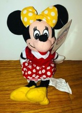Disney Store Minnie Mouse Polka Dot Dress Plush Bean Bag Stuffed Animal NWT