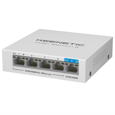 Keenetic POE+ Switch 5 KN-4610-01-EU PoE+ Switch 4 Port + 1 Uplink