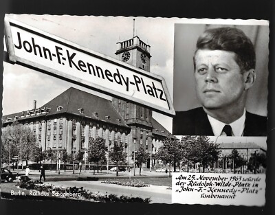 1964 Postcard German Printed After President Kennedy's W. Berlin Visit & Death