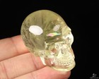 Gemstone 1.8" Citrine Hand Carved Crystal Skull, Realistic, Crystal Healing