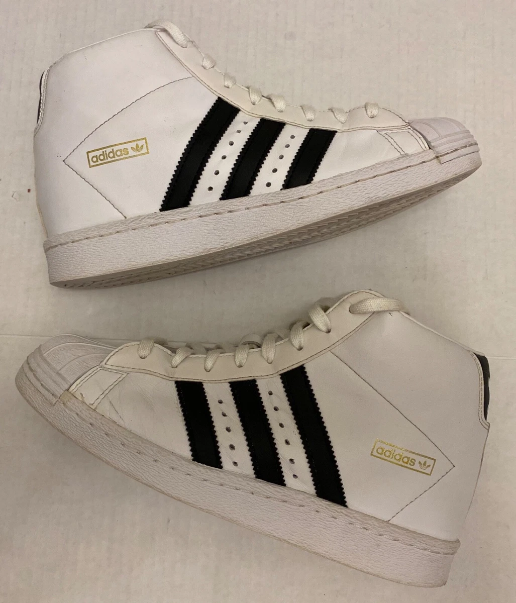 adidas Originals Superstar Sneakers Sz 8 women white Black Wedge Sneakers Shoes