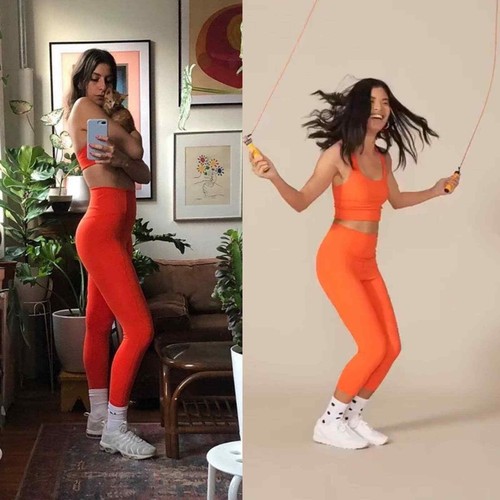 Neu Girlfriend Collective Capri-Leggings Damen S orange hohe Taille kompressiv - Bild 13 von 13