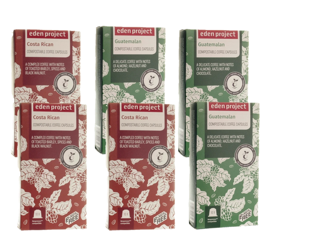 60 PLASTIC FREE EdenProject Home Compost Mix Nespresso Compatible