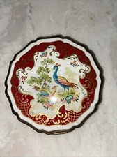 Vintage Stratton Powder Makeup Mirror Compact Peacock Art Deco