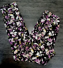 NO BOUNDARIES/NOBO ANKLE SUEDED HIGH RISE CROSSOVER FLOWER LEGGINGS Soft!! NWT