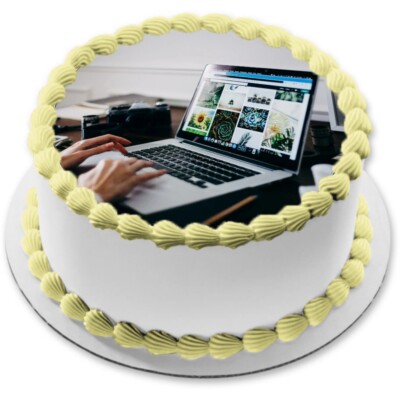 Laptop Computer Tortenaufleger Muffin Cupcake Party Deko essbar Geburtstag Nerd