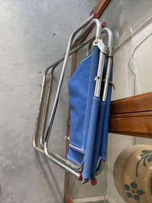 Ancien Fauteuil Pliant De Camping - Chaise Vintage Jardin - Déco Rétro