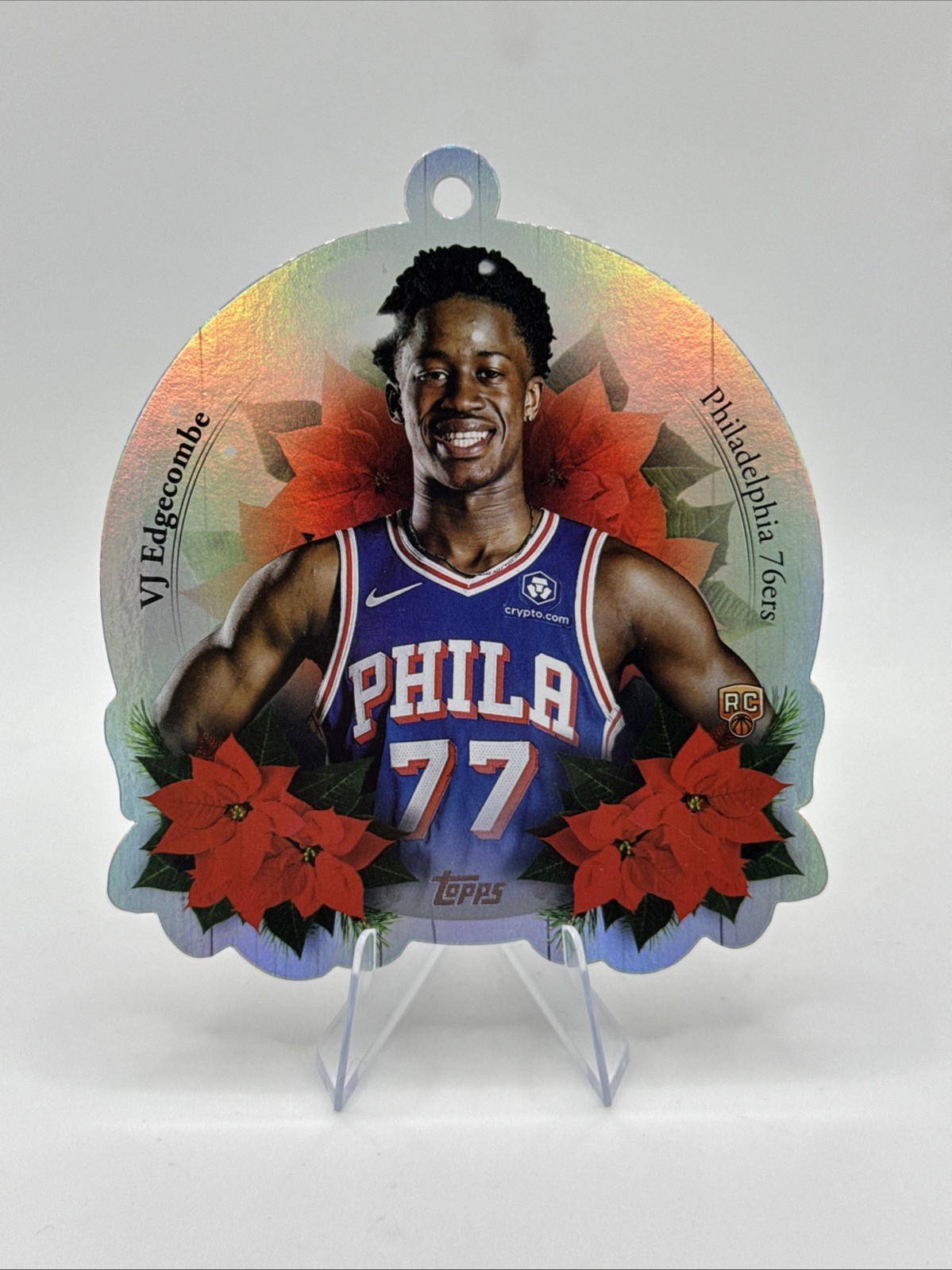 2025-26 Topps Holiday #DCO-VE VJ Edgecombe Die-Cut Ornament RC 76ers