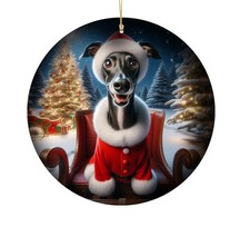 Italian Greyhound Christmas Tree Porcelain Ornament