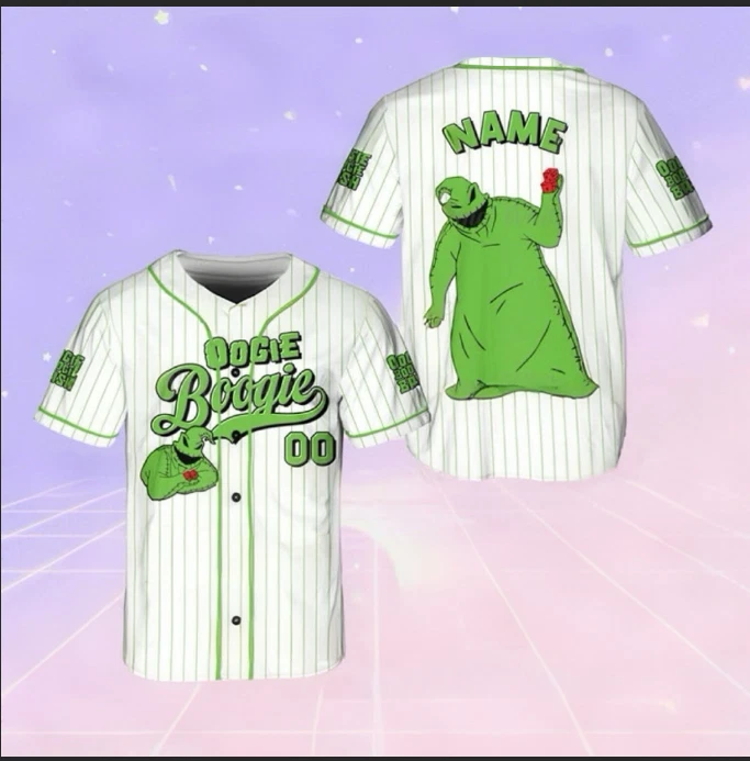 Personalized Oogie Boogie Halloween Simple Striped Baseball Jersey Shirt