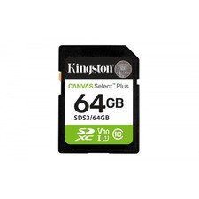 Kingston SDS3/64GB 64GB SDXC CANVAS SELECT PLUS GEN3 100MB/S C10 UHS-I U1 V10