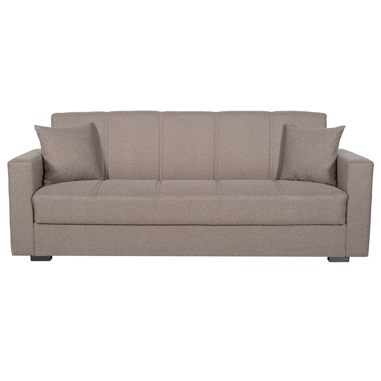 Divano letto 3 posti con contenitore soggiorno ufficio salotto 2 cuscini grigio foto 4