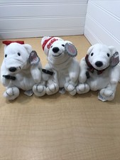 3 Vintage 1990s Coca Cola Polar Bear Collectible Bean Bag Plush Set 48