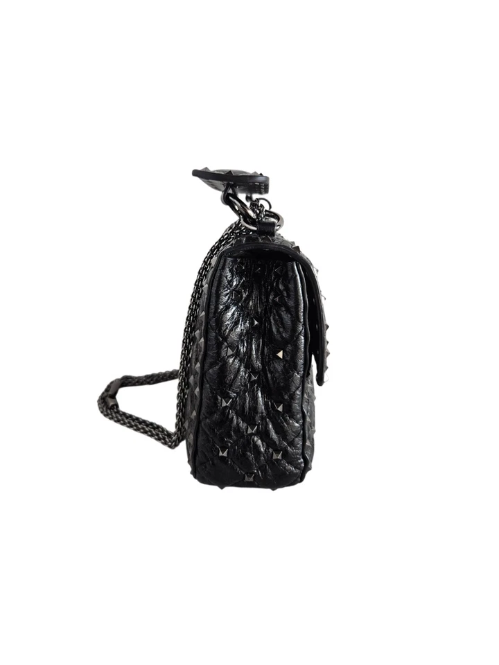 Bolso de mujer Valentino negro de cuero con solapa mediana Foto 3 de 4