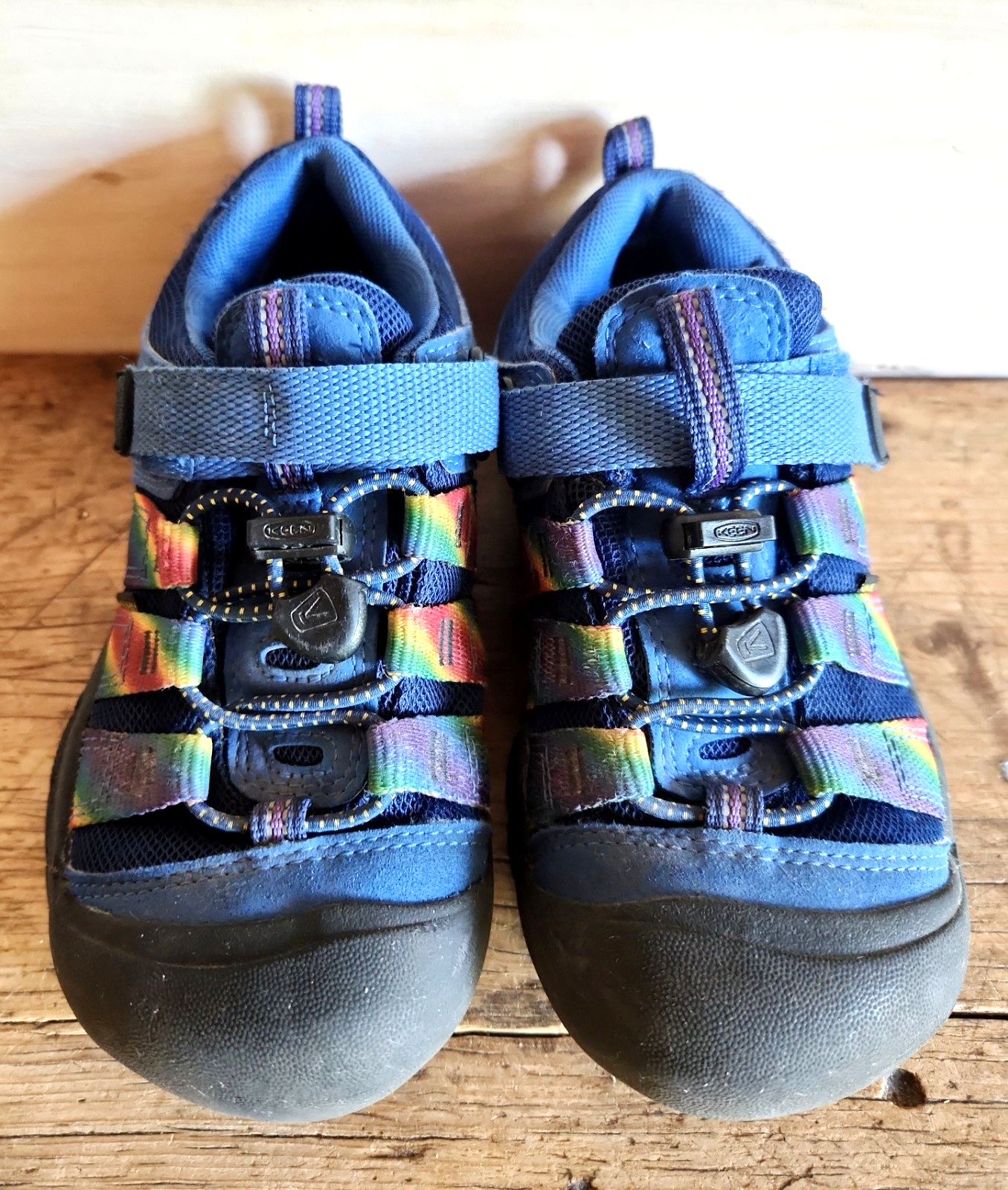 Scarpe sandali Keen Kids Newport unisex arcobaleno tie dye giovani taglia 1 punta chiusa