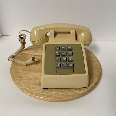 Vintage Premier Series 2500 Tan Push Button Touch Tone Desk Top Telephone 1980s