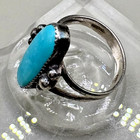 Vintage Sterling Silver Turquoise Ring Southwestern Style Long Oval Size 8 5.1g — photo 2