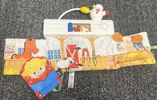 Fisher Price MY FIRST FARM Baby Cow Moo Sounds Farmer Red Barn Crinkle Crib Toy