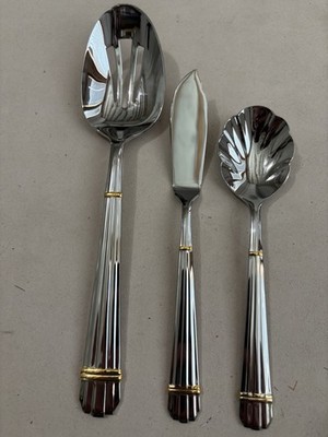 Yamazaki STANFORD (gold accent) - lot of 3 serving pieces NEW