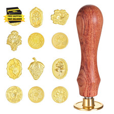 Wax Seal Stamp Set, 12 Pcs Wax Stamp Heads with Wooden Handle, Sealing Waxs Stam