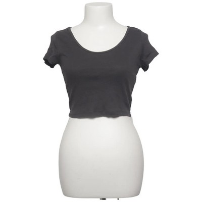 Weekday, Crop Top, Größe: M, model: open neck crop top, Grau #2JP
