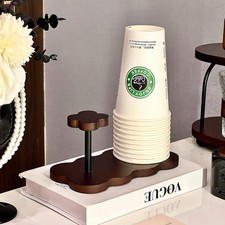 Wood Disposable Cup Dispenser for Countertop  Stylish Bathroom Cup Holder - ...