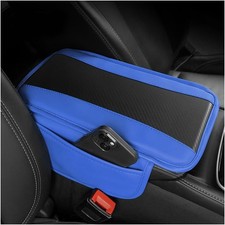 Car Center Console Cover with 2 Storage Bags, Auto Interior Arm Rest Blue