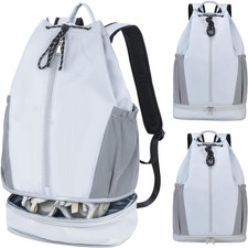Gym Drawstring Backpack with Shoe Compartment Waterproof Sports Bag, Lightweig