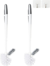 2 Pack Toilet Bowl Brush without Holder for Bathroom, Under-Rim Double Brush Hea