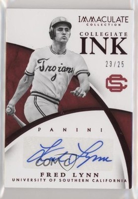 2015 Panini Immaculate Collegiate Ink Red 23/25 Fred Lynn #11 Auto s7f