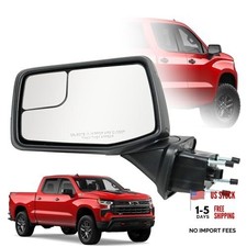 Driver Side Door Mirror for 2019-2024 Chevy Silverado 1500, with Heated Left