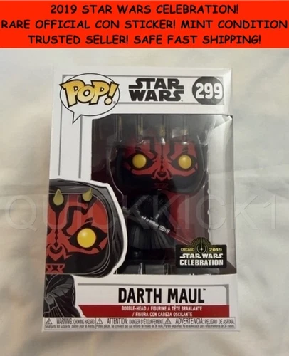 DARTH MAUL 2019 STAR WARS CELEBRATION FUNKO POP! OFFICIAL CON STICKER! MINT!