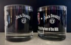 Jack Daniels Whiskey Set of 2 Official NBA Rocks Bar Tumbler Glasses! 2 Styles! — photo 1