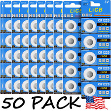 LiCB 50 pack CR1220 Lithium 3V Batteries CR 1220 LOT BULK