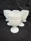 Set of 6 VTG Fenton HOBNAIL MILK GLASS Oversized Water Goblets 6 1/4" #A-016