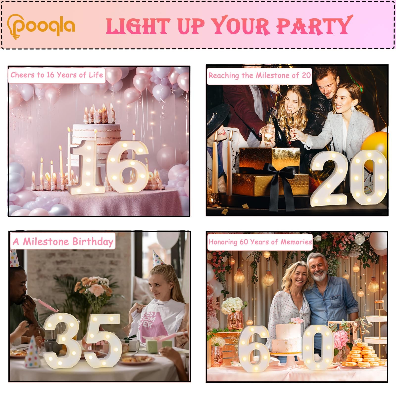 25th Birthday Decorations for Her Him Light Up Number 25 for Party Table Deco...