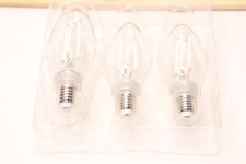  3-Pk Candelabra Dim Filament Chandelier LED Light Bulb 2700K 60W Equivalent