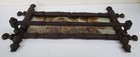 VTG BLACK FOREST CARVED TURNED WOOD WALL TOWEL RACK, REVERSE PAINTING, KITCHEN — photo 4