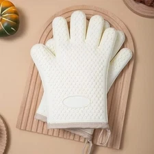 Thickened Silicone Heat Resistant Gloves – Anti-Scald Baking, BBQ & Oven Mitts