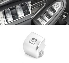 Silver Car Window Control Pwer Push Button Cap Replacement Color: Front Right