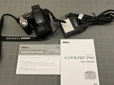 Nikon Coolpix P80 10.1MP Digital Point & Shoot Camera Battery Charger Manuals