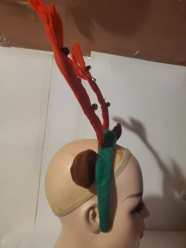 Diadema de astas de reno disfraz de Navidad campanas de tintineo de vacaciones nuevo Foto 2 de 4