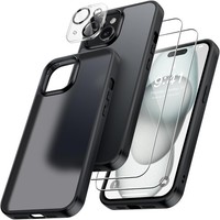 HandyhüLle 4 In 1 Schwarz Tpu StoßFest Kratzfest Mit 2 Schutzfolien FüR Iphone
