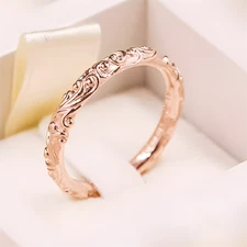 New 100% Authentic 925 Rose Gold Noble Charm Ring Size 5 6 7 7.5 8.5