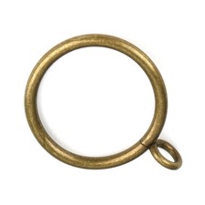 Antique Brass Curtain Rings with Eyelets for Up to 1.2-inch Curtain Rods Set...