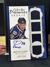 2008-09 O-Pee-Chee Premier Rookie Game Used Nikita Filatov Jersey Auto /299